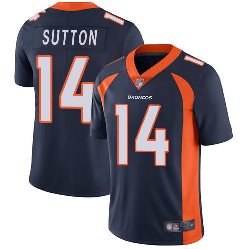 Men Denver Broncos 14 Courtland Sutton Navy Blue Alternate Vapor Untouchable Limited Player Football NFL Jersey